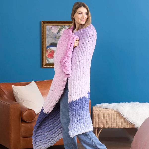 KNITTING PATTERN DOWNLOAD - Free Bernat Phasing Spaces Knit Blanket Pattern