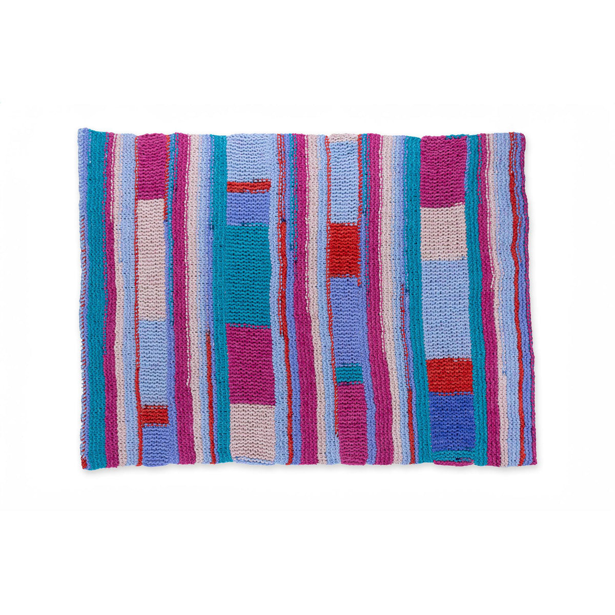 Bernat Blanket Patchwork Shifting Stripes Garter Knit Blanket (Digital Download)