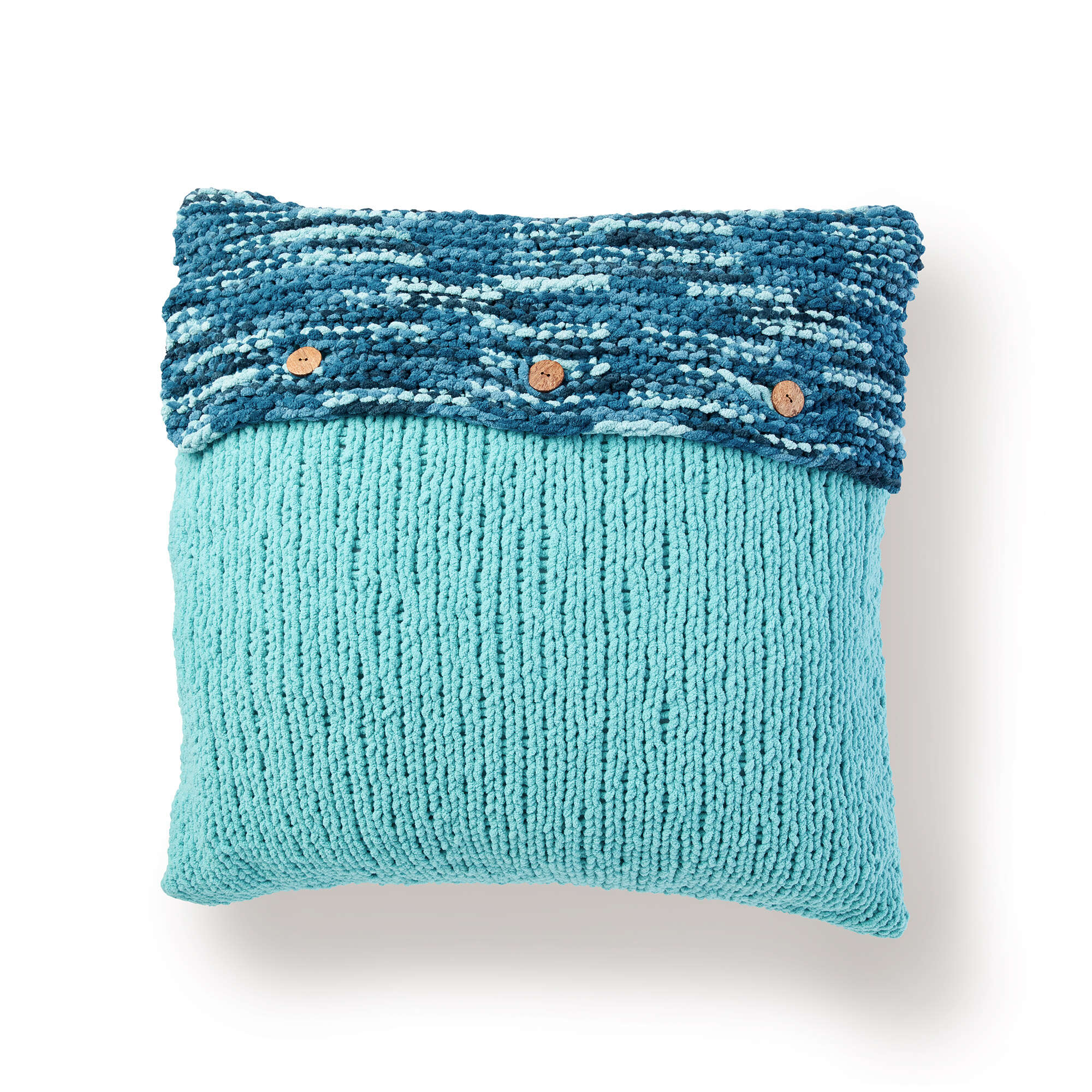 Bernat Button Up Knit Pillow (Digital Download)