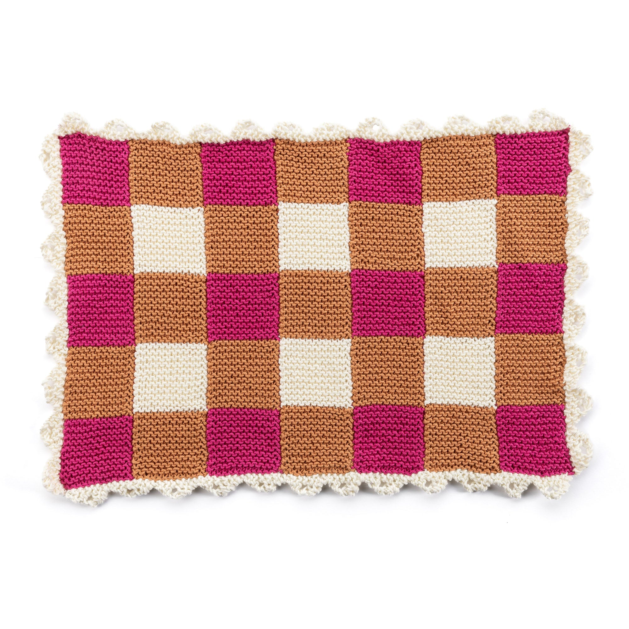 Bernat Gingham and Scallops Knit Placemats (Digital Download)