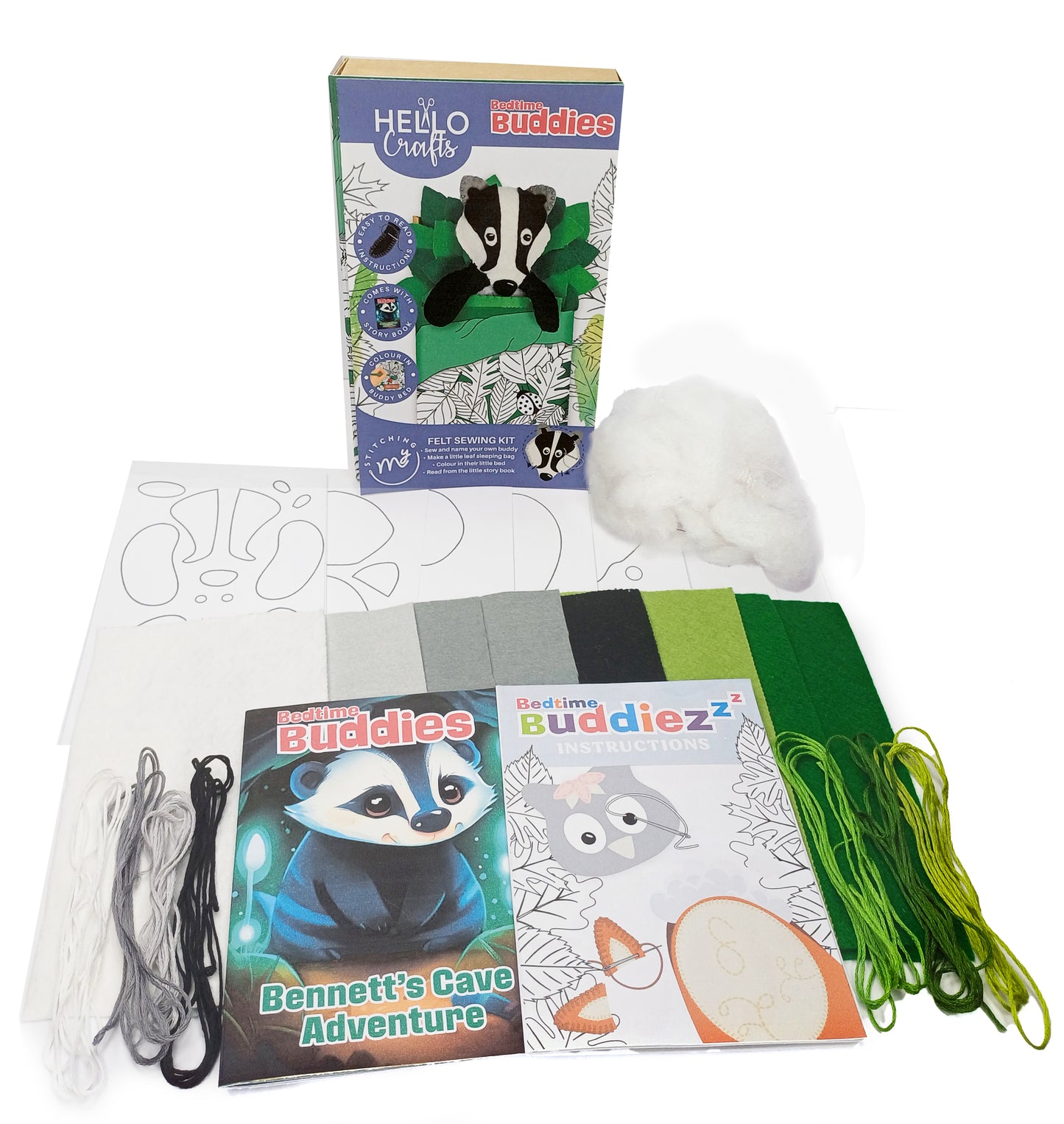 Bedtime Buddies Felt Sewing Kit - Bennett the Badger