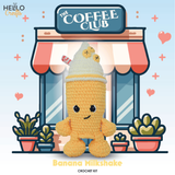 Knitty Critters Crochet Kit - The Coffee Club - Banana Milkshake