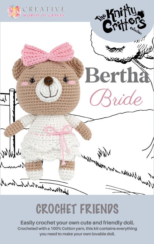Knitty Critter Crochet Wedding Bears - Bertha Bride