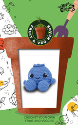 Knitty Critters - Fruit & Veg Heads Amigurumi Crochet Kit - Blueberry Muffin