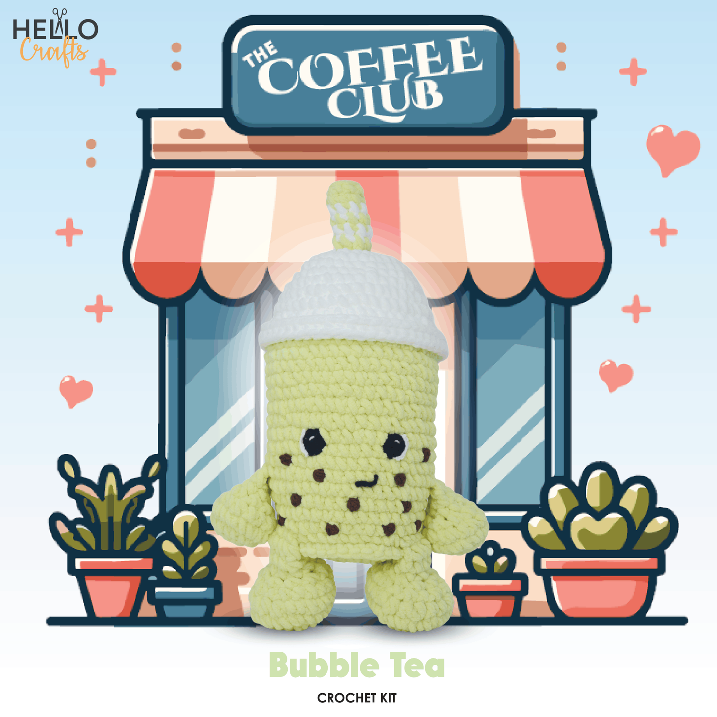 Knitty Critters Crochet Kit - The Coffee Club - Bubble Tea