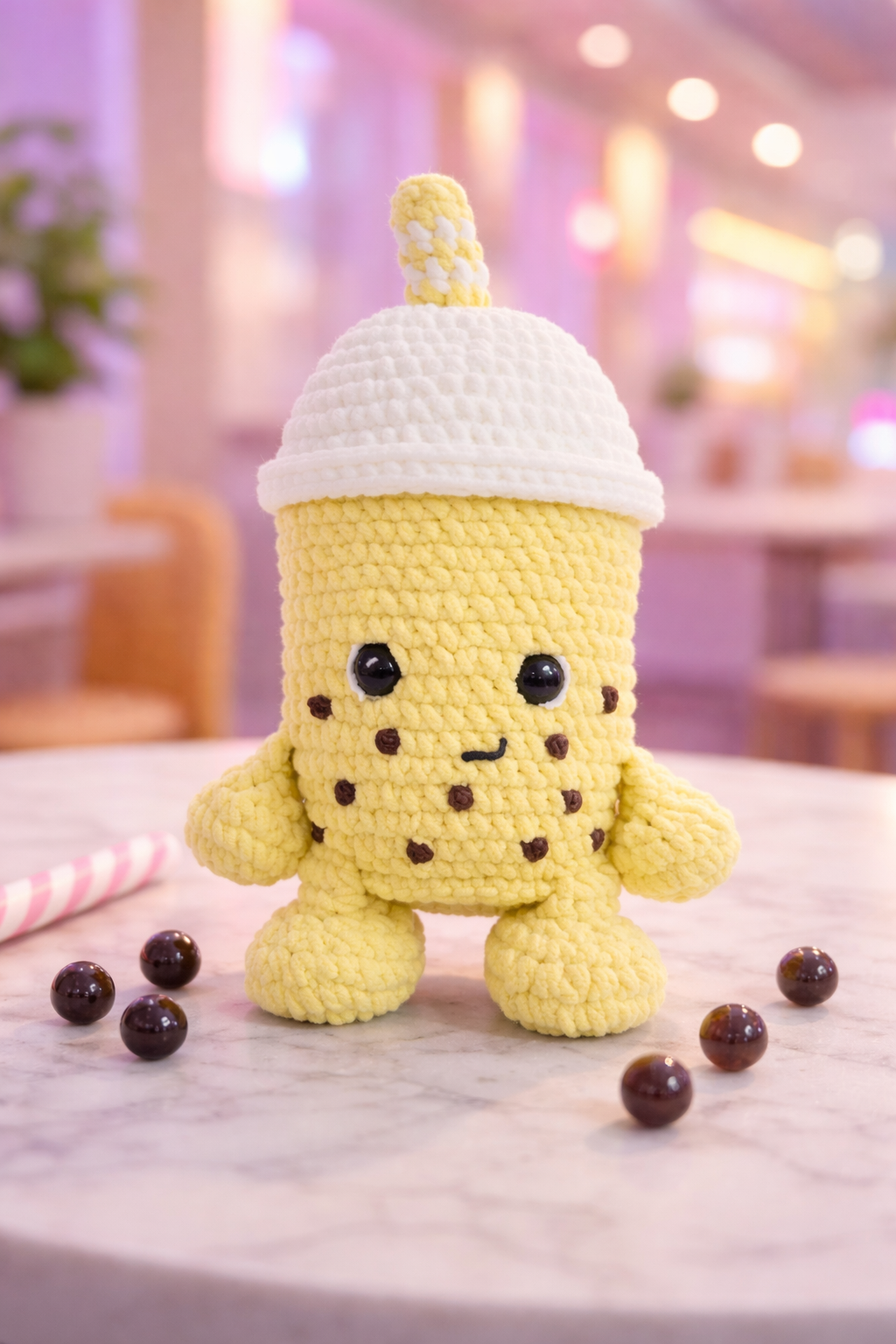 Knitty Critters Crochet Kit - The Coffee Club - Bubble Tea