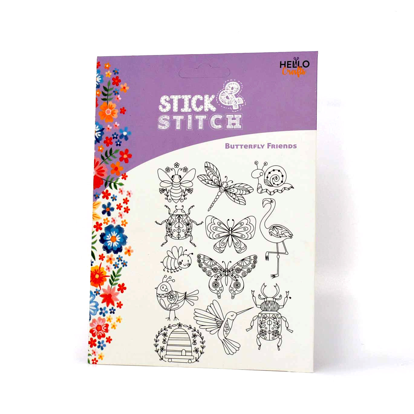 Stick & Stitch - Self Adhesive, Water Soluble Embroidery Templates - Butterfly Friends