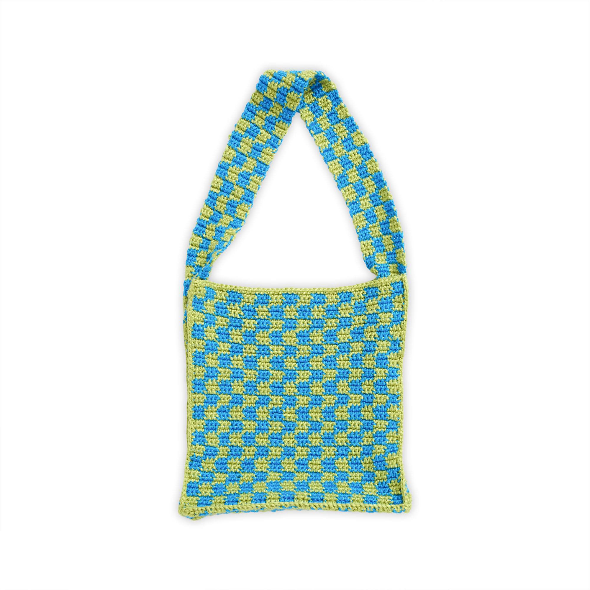Caron Checked Crochet Tote Bag