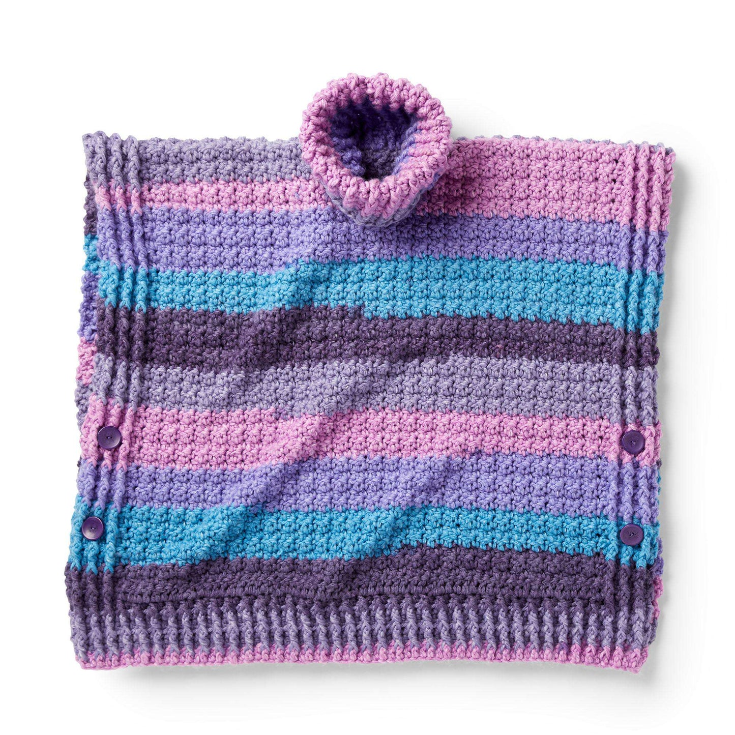Caron Cozy Adult Turtleneck Crochet Poncho (Digital Download)