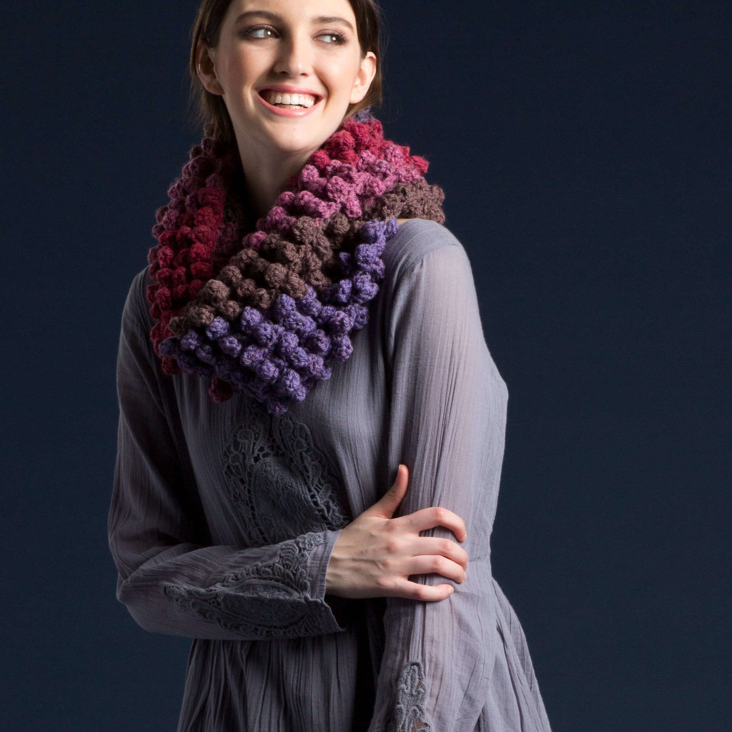 Caron Corner to Corner Bobble Cowl (Digital Download)