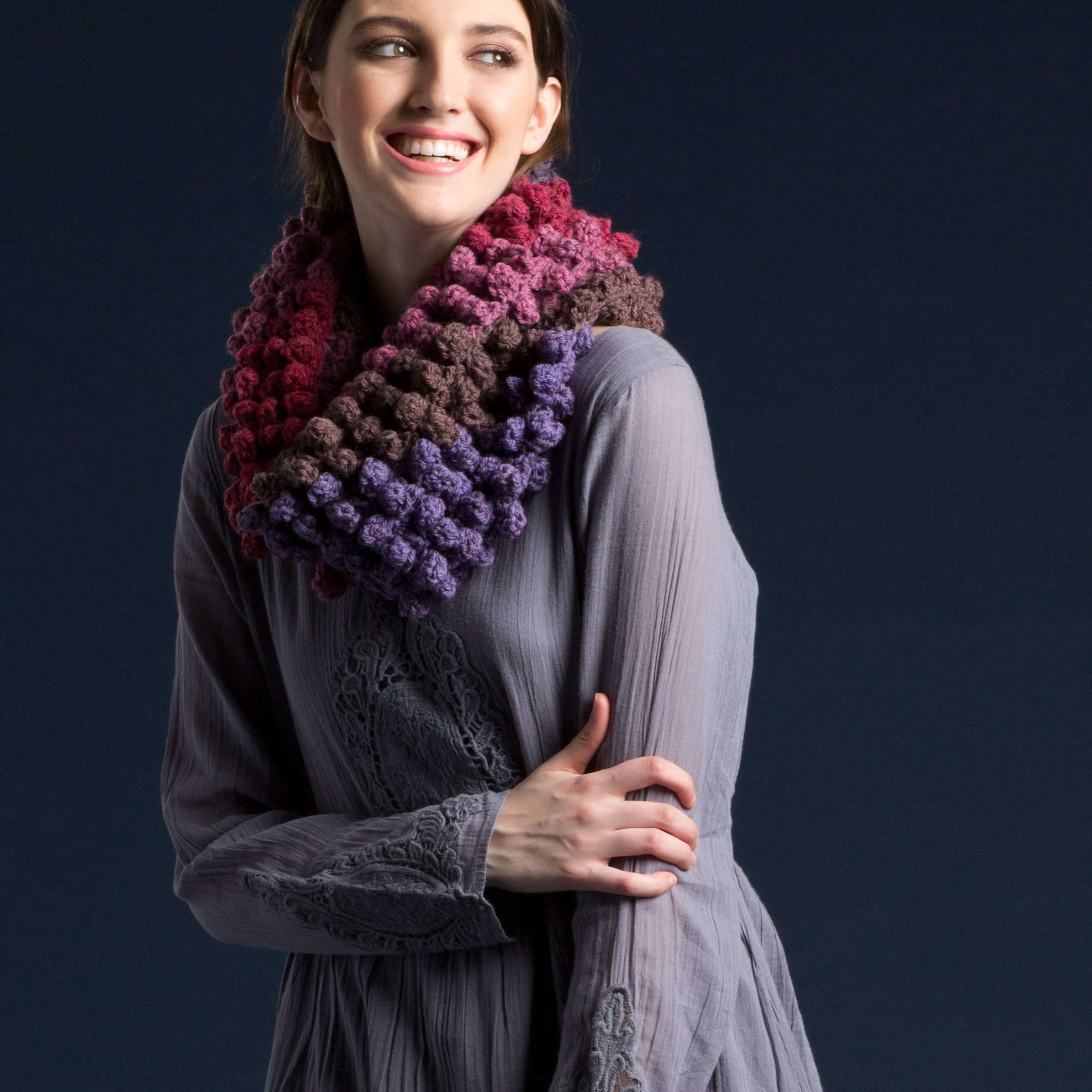 Caron Corner to Corner Bobble Cowl (Digital Download)