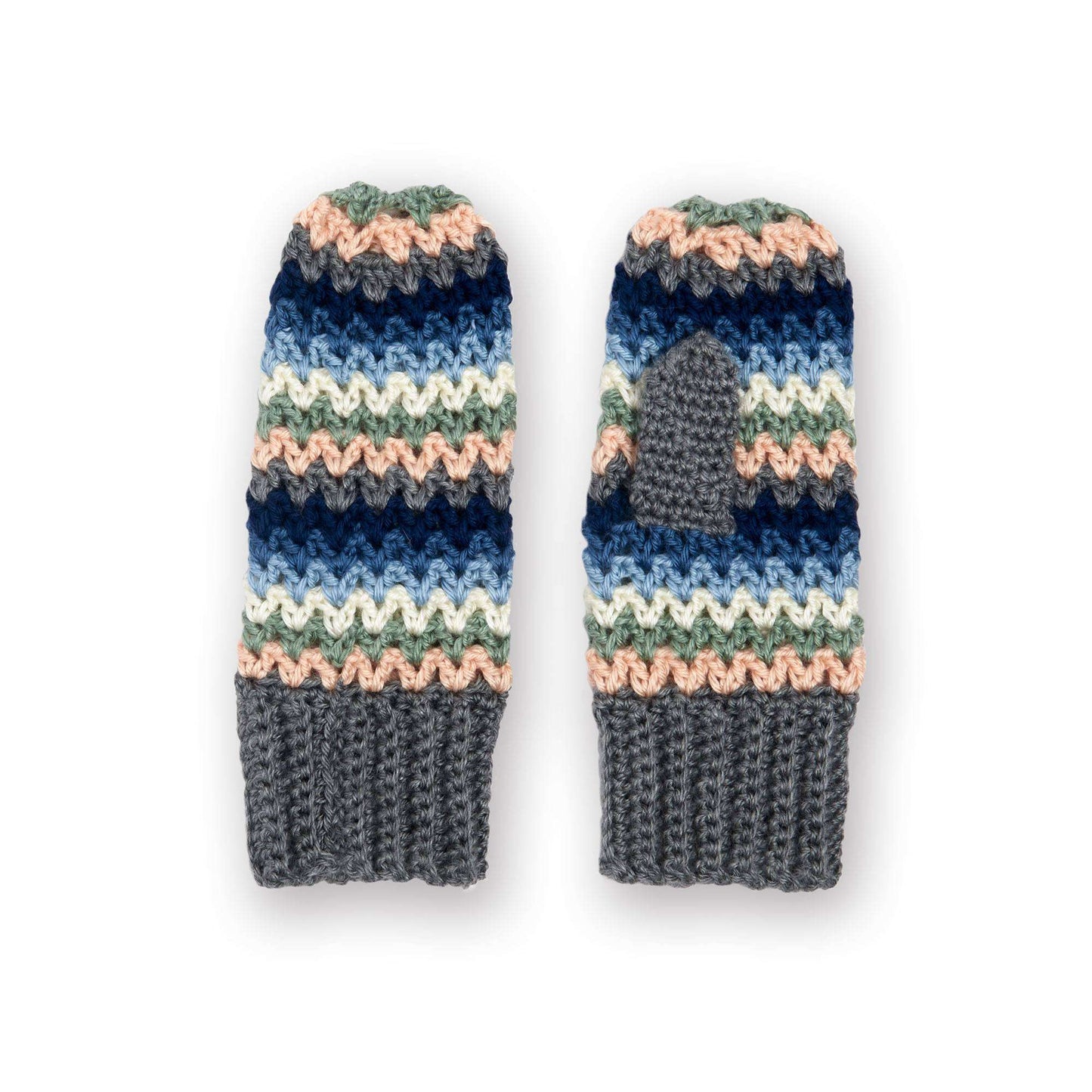Caron Let's Stripe Crochet Mittens (Digital Download)