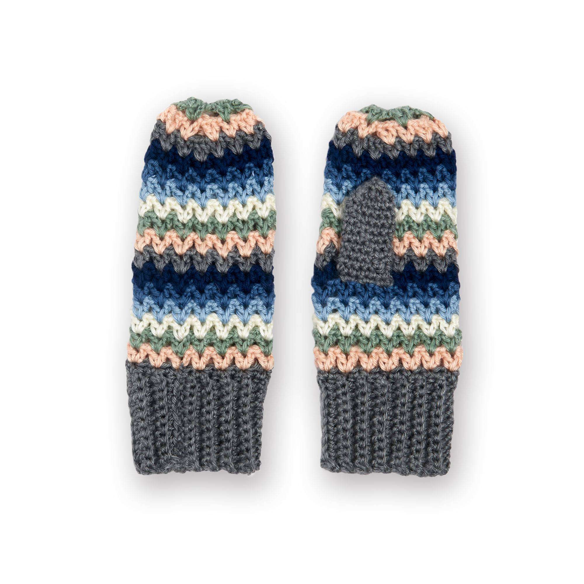 Caron Let's Stripe Crochet Mittens (Digital Download)