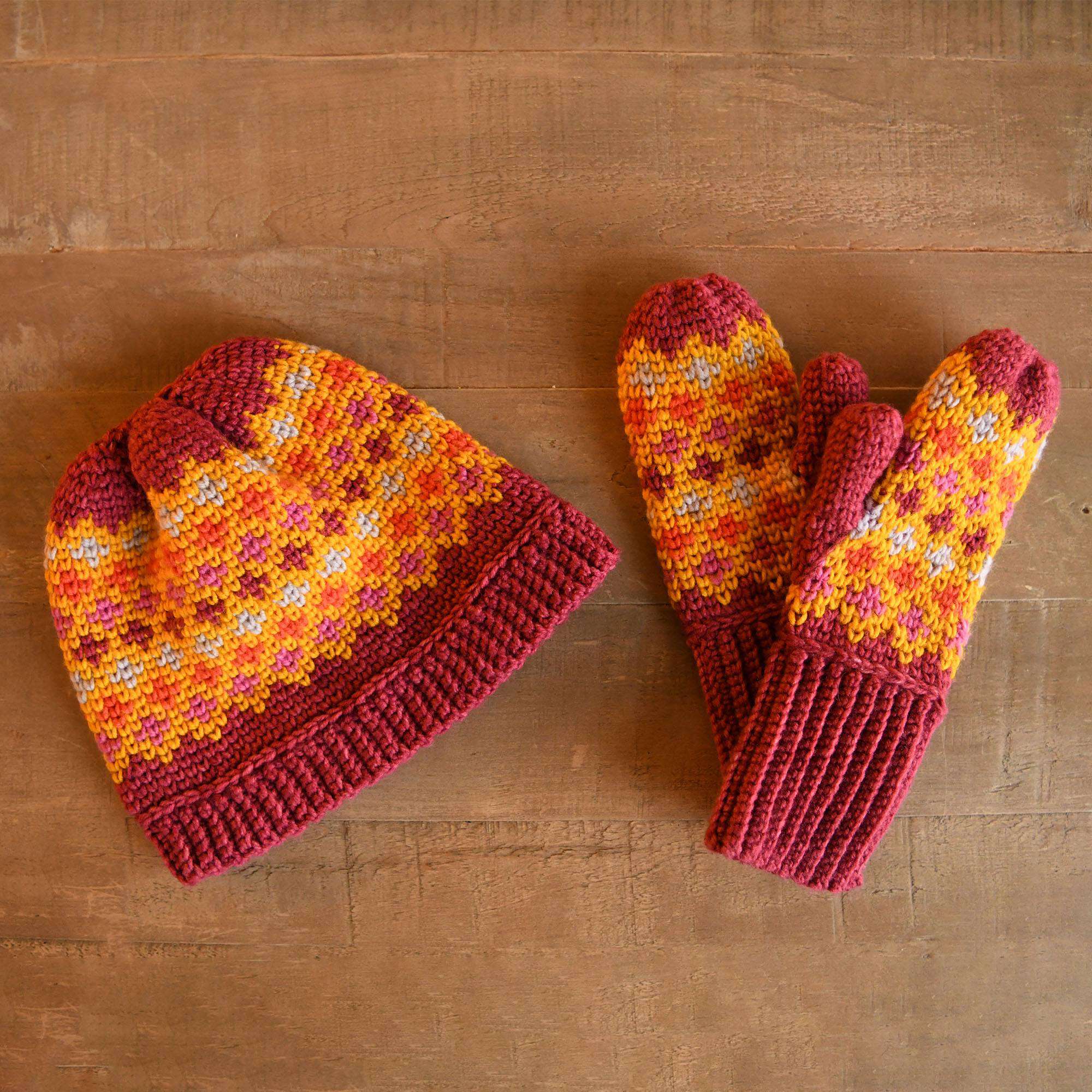 Caron Shannon Crochet Hat & Mitt Set (Digital Download)