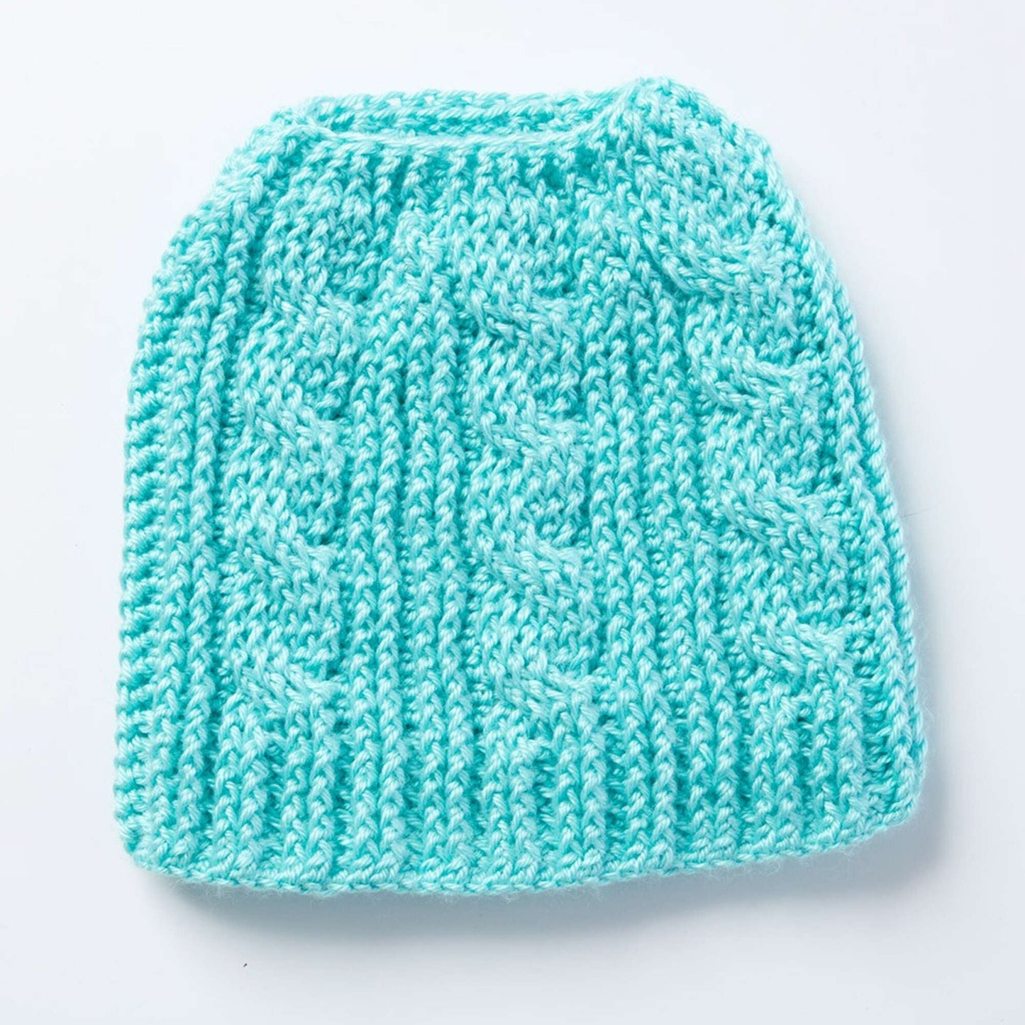 Caron Twist Stitch Messy Bun Crochet Hat (Digital Download)