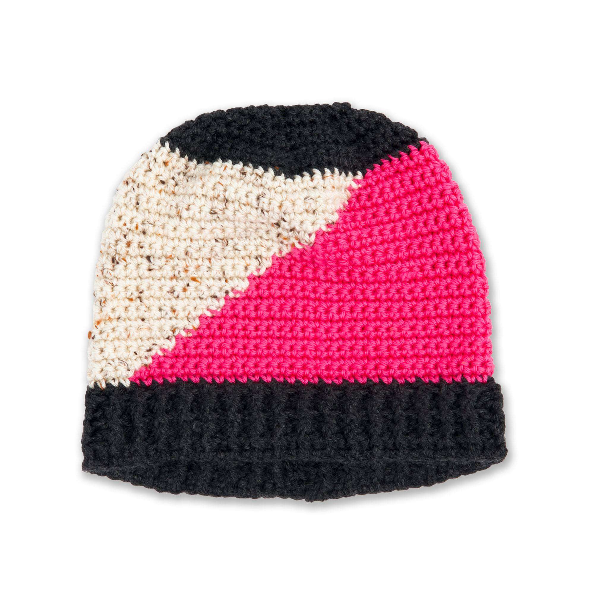 Caron Crochet Colorblock Hat