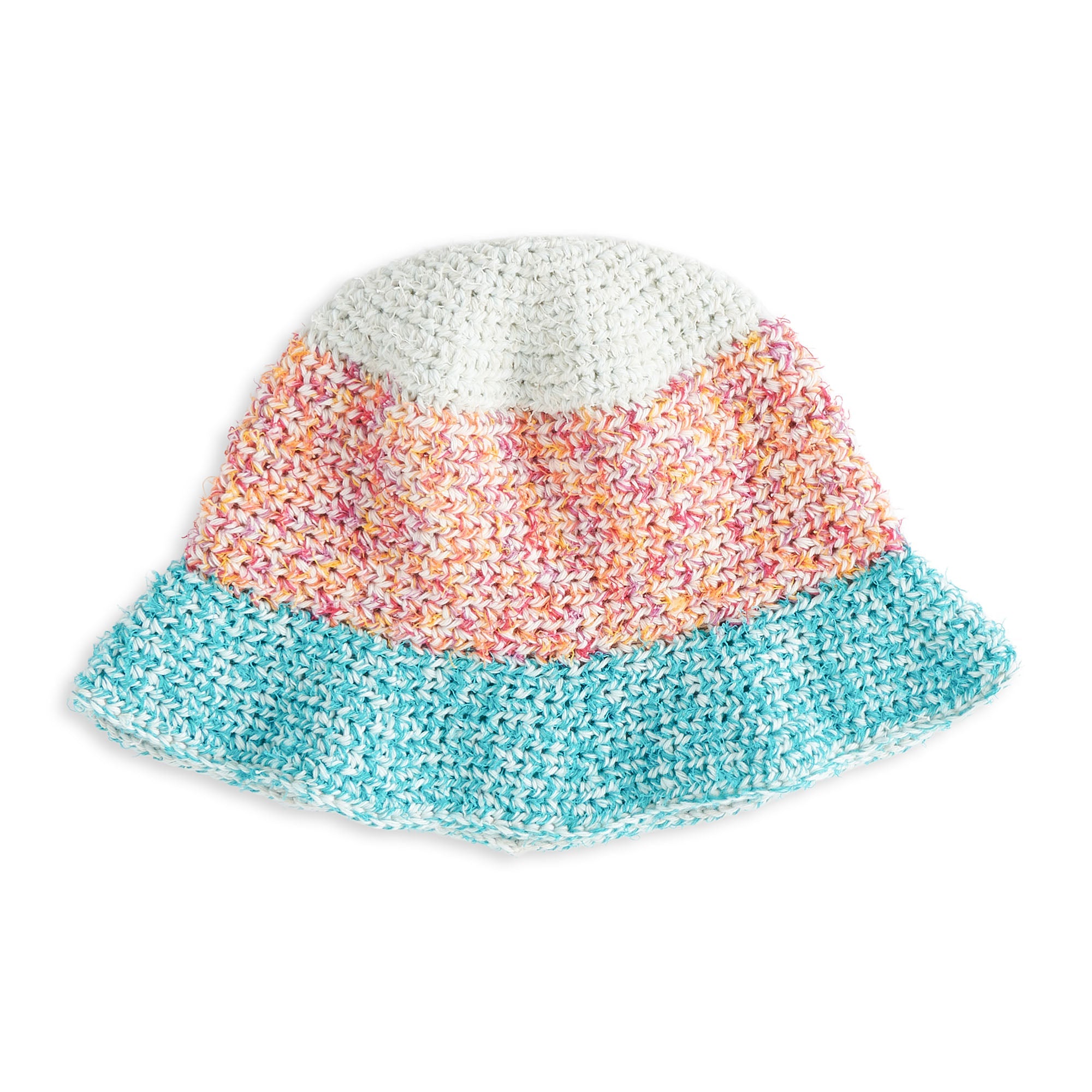 Caron Fuzzy Stripes Crochet Bucket Hat (Digital Download)