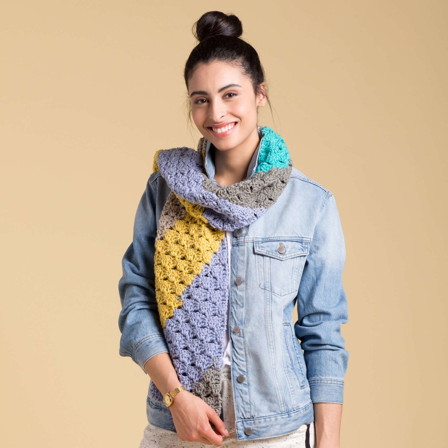 Caron On the Bias Crochet Scarf (Digital Download)