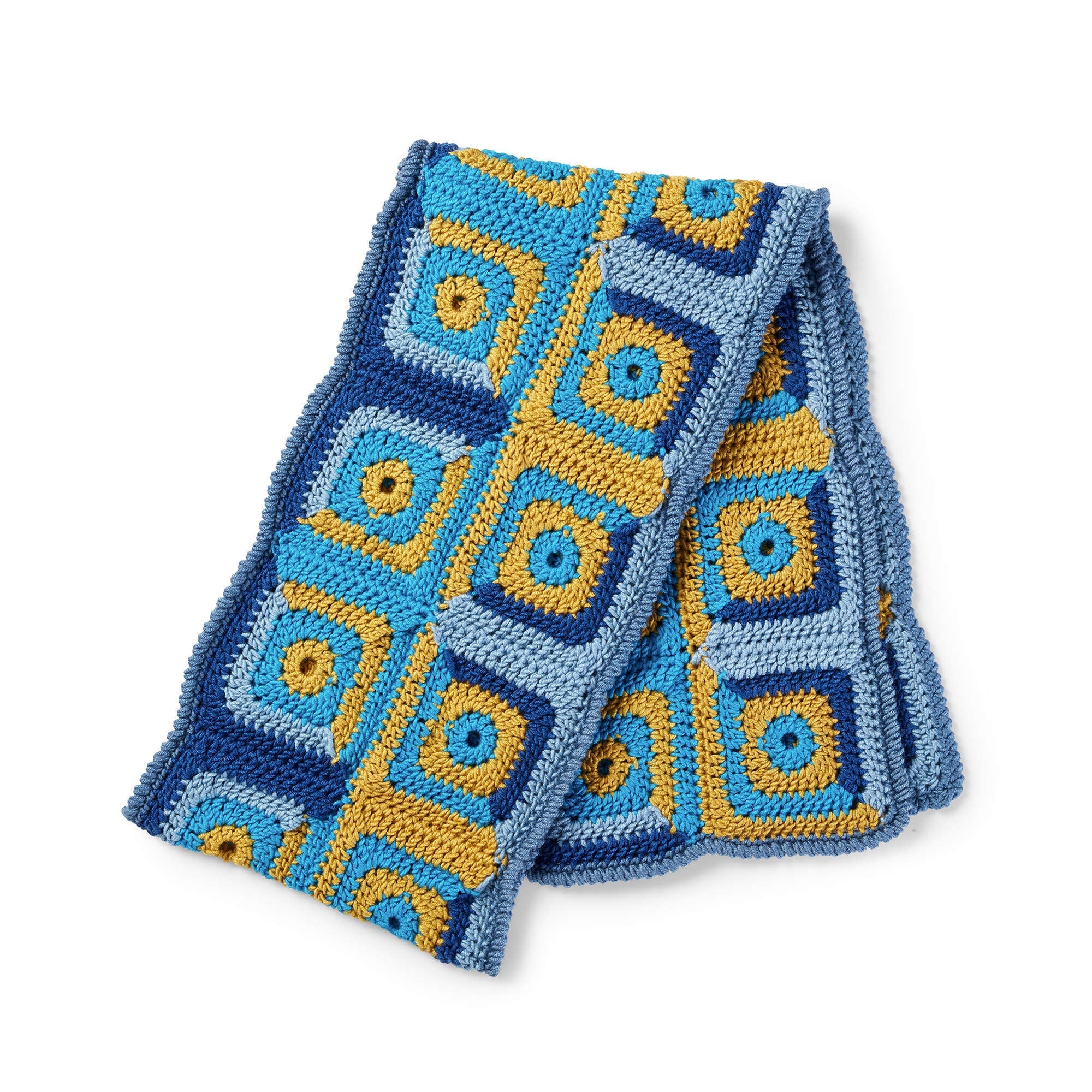 Caron x Pantone Log Cabin Blocks Crochet Scarf (Digital Download)