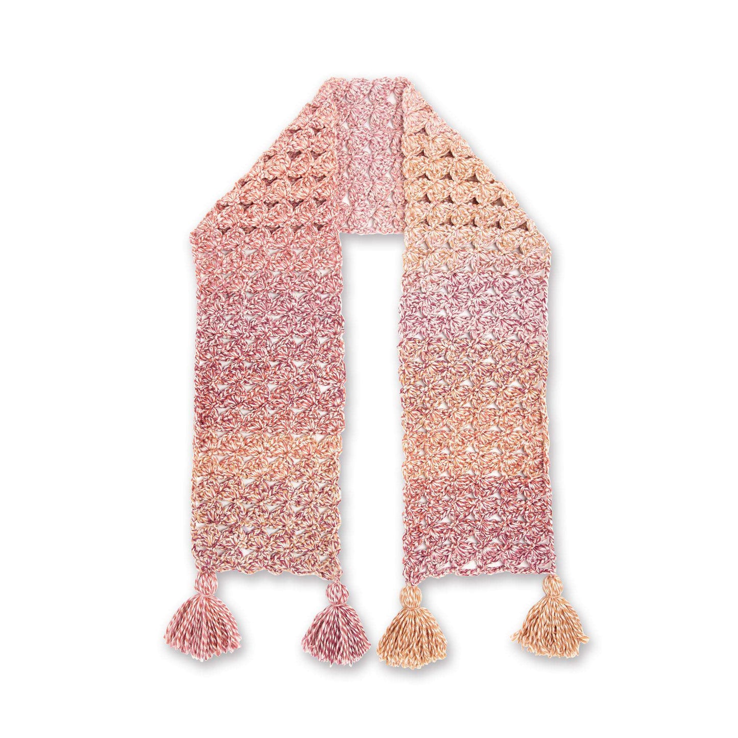 Caron Marled Slanted Shell Super Scarf (Digital Download)