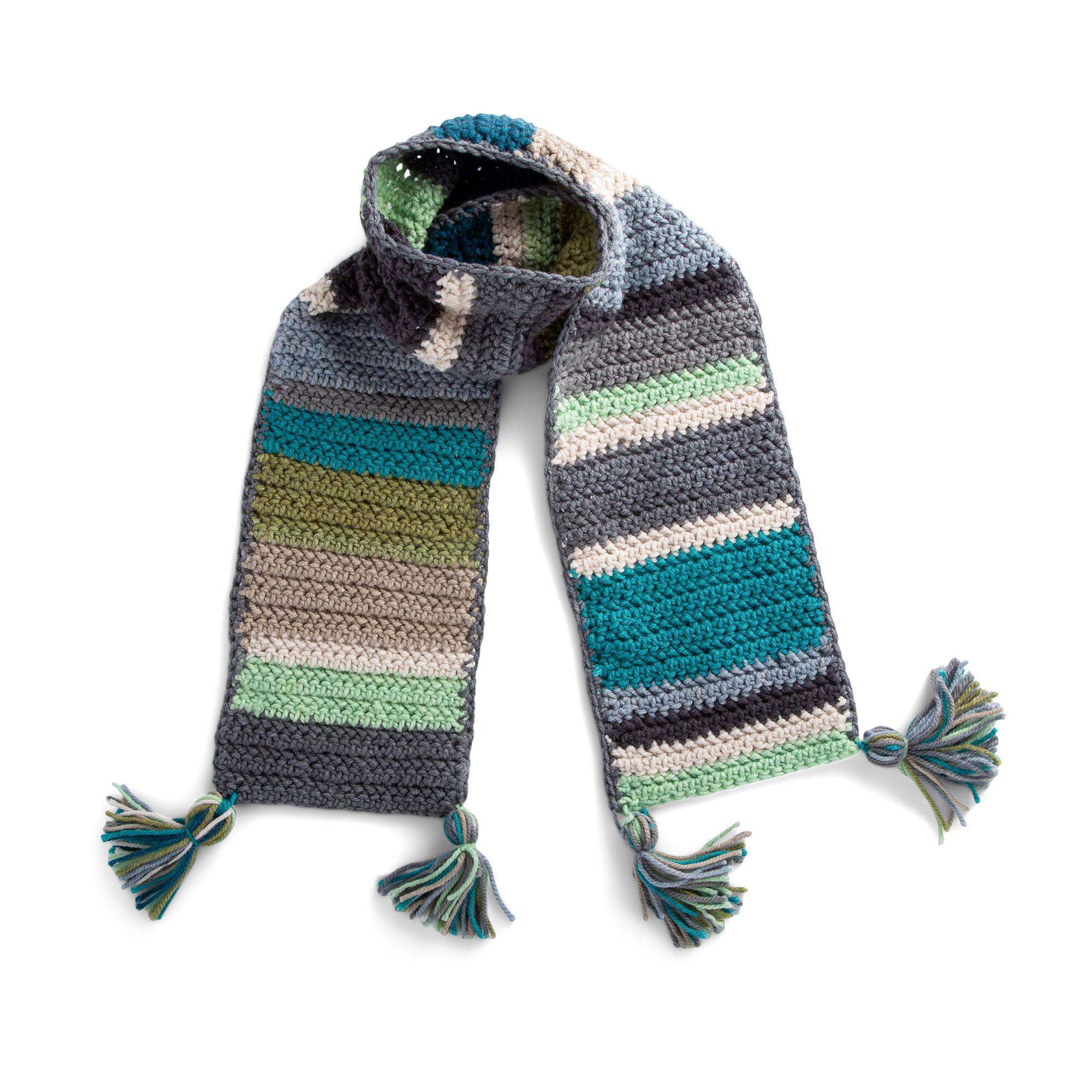 Caron Varied Stripes Crochet Scarf (Digital Download)
