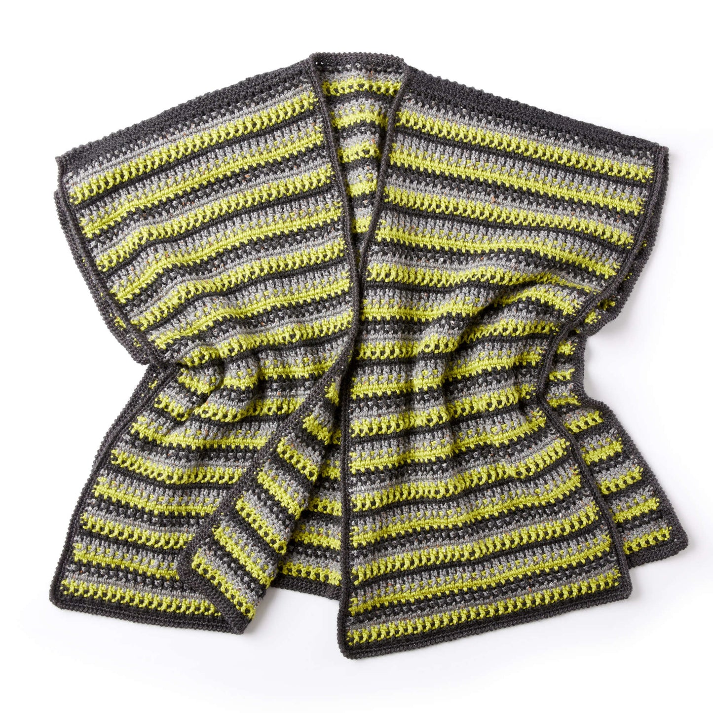 Caron Textured Stripes Crochet Ruana (Digital Download)