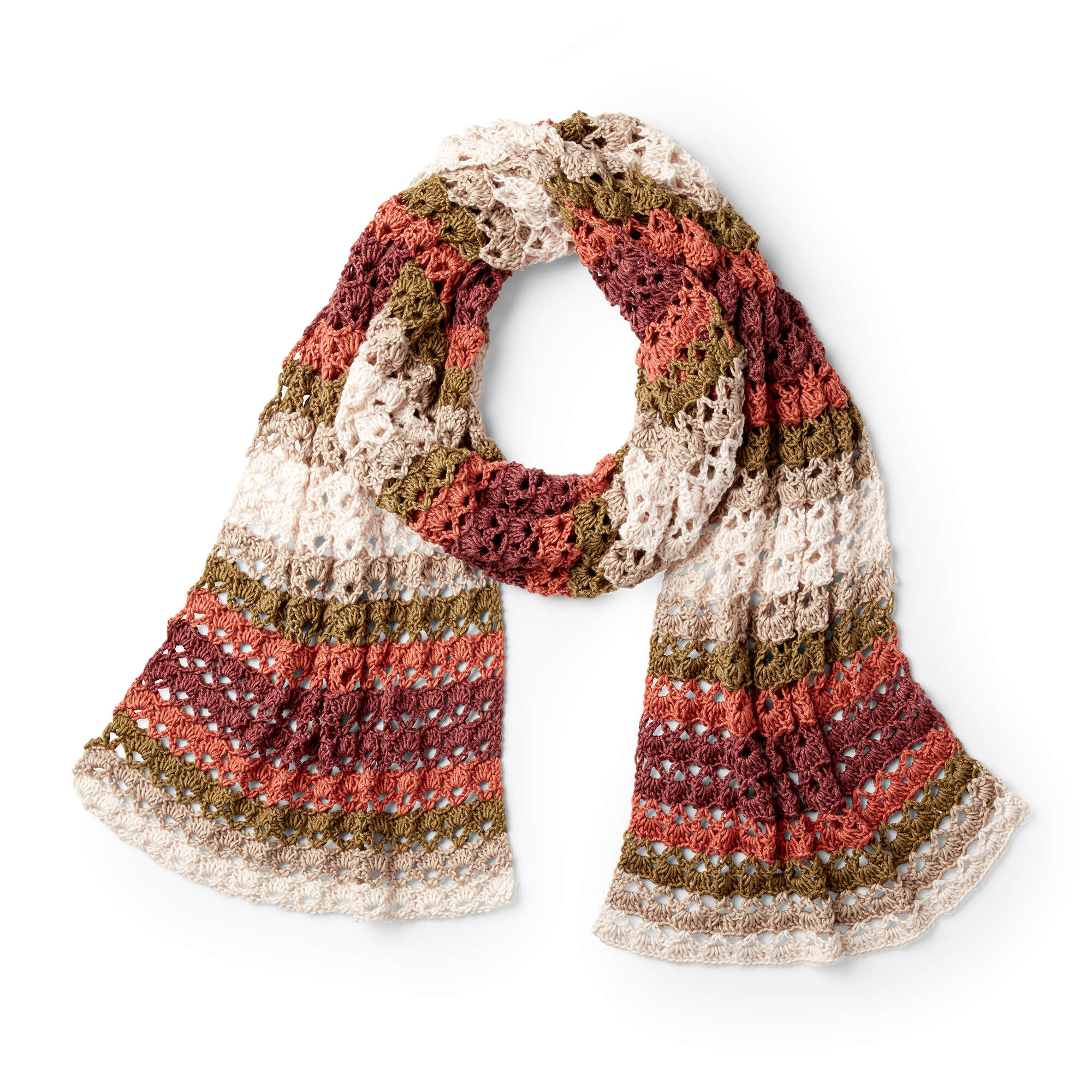 Caron x Pantone Striping Shells Crochet Shawl (Digital Download)