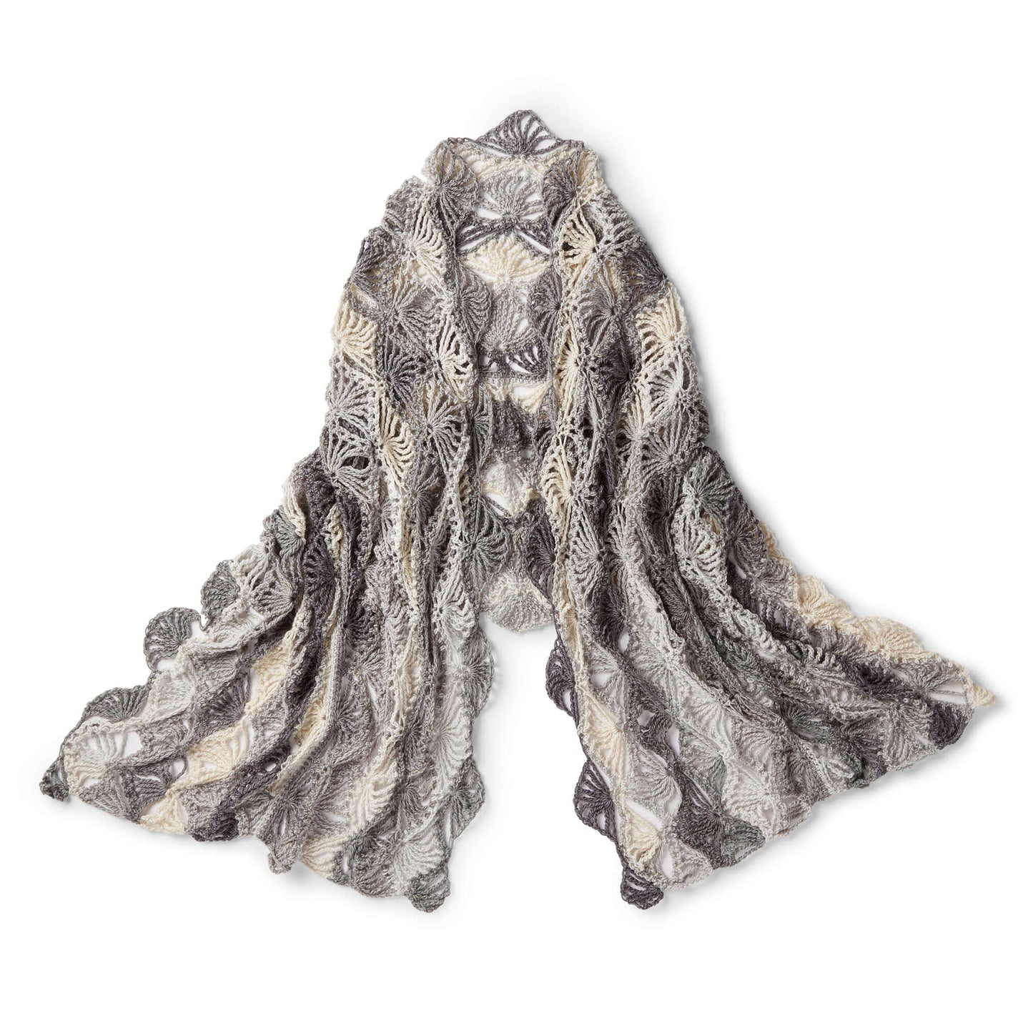 Caron Fan Shells Crochet Shawl (Digital Download)