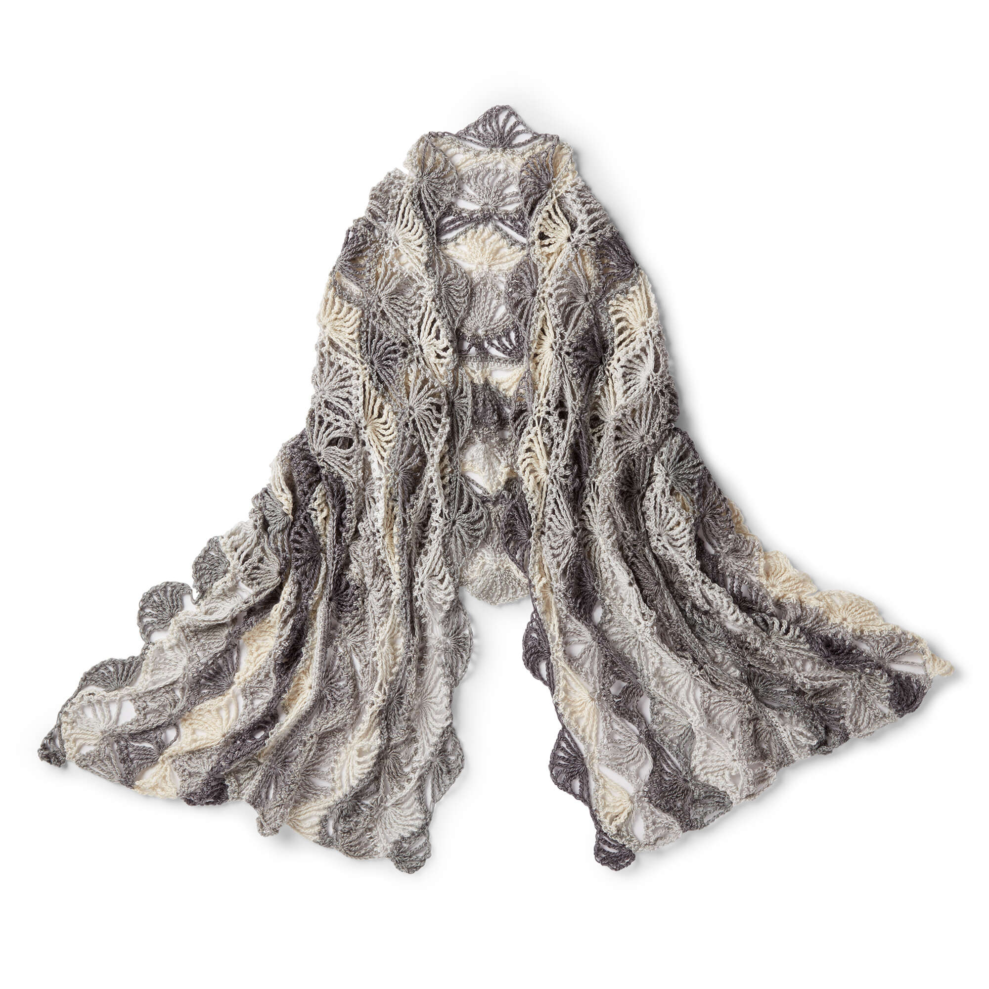 Caron Fan Shells Crochet Shawl (Digital Download)