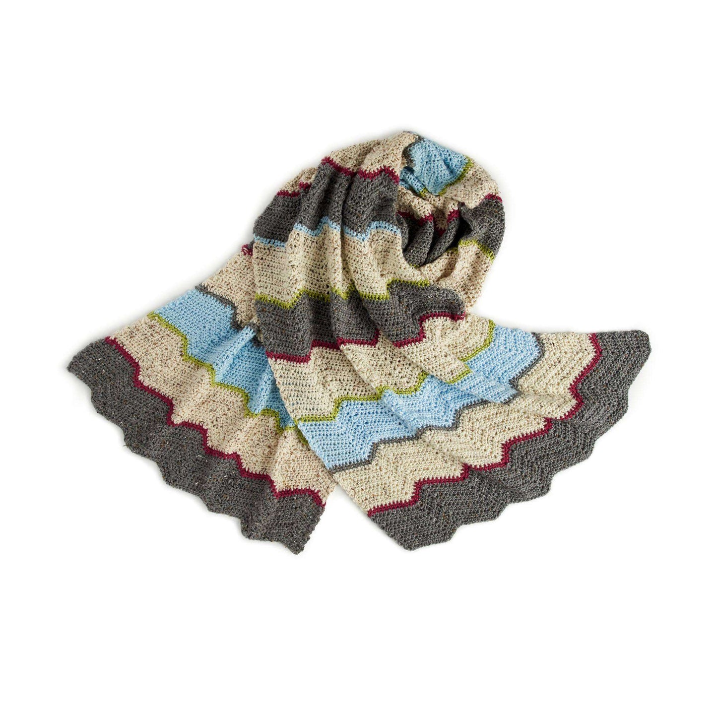 Caron Leaning Zig Zags Crochet Shawl (Digital Download)