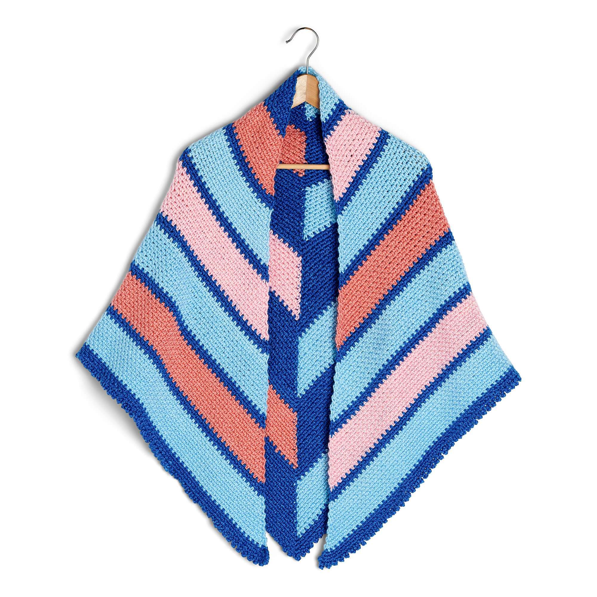 Caron Blocks and Stripes Crochet Shawl (Digital Download)