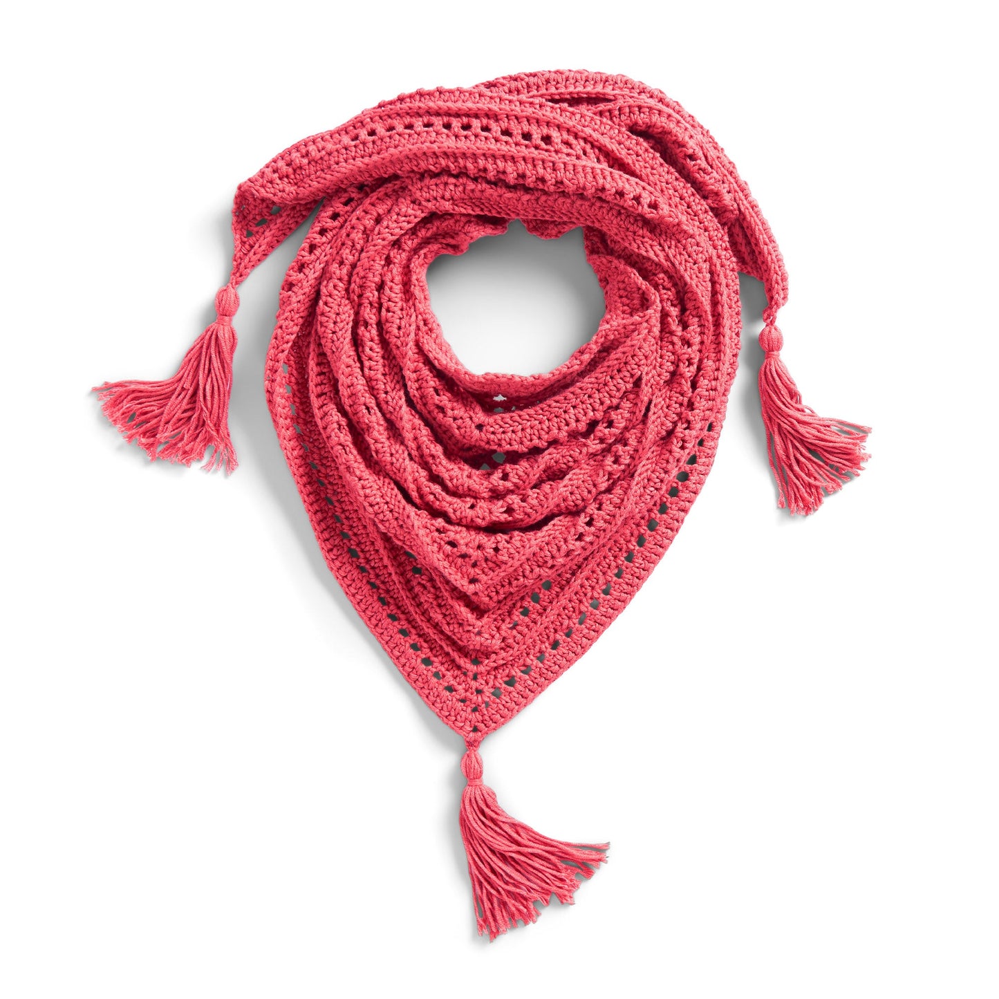Caron Lace & Ribs Crochet Triangle Shawl (Digital Download)