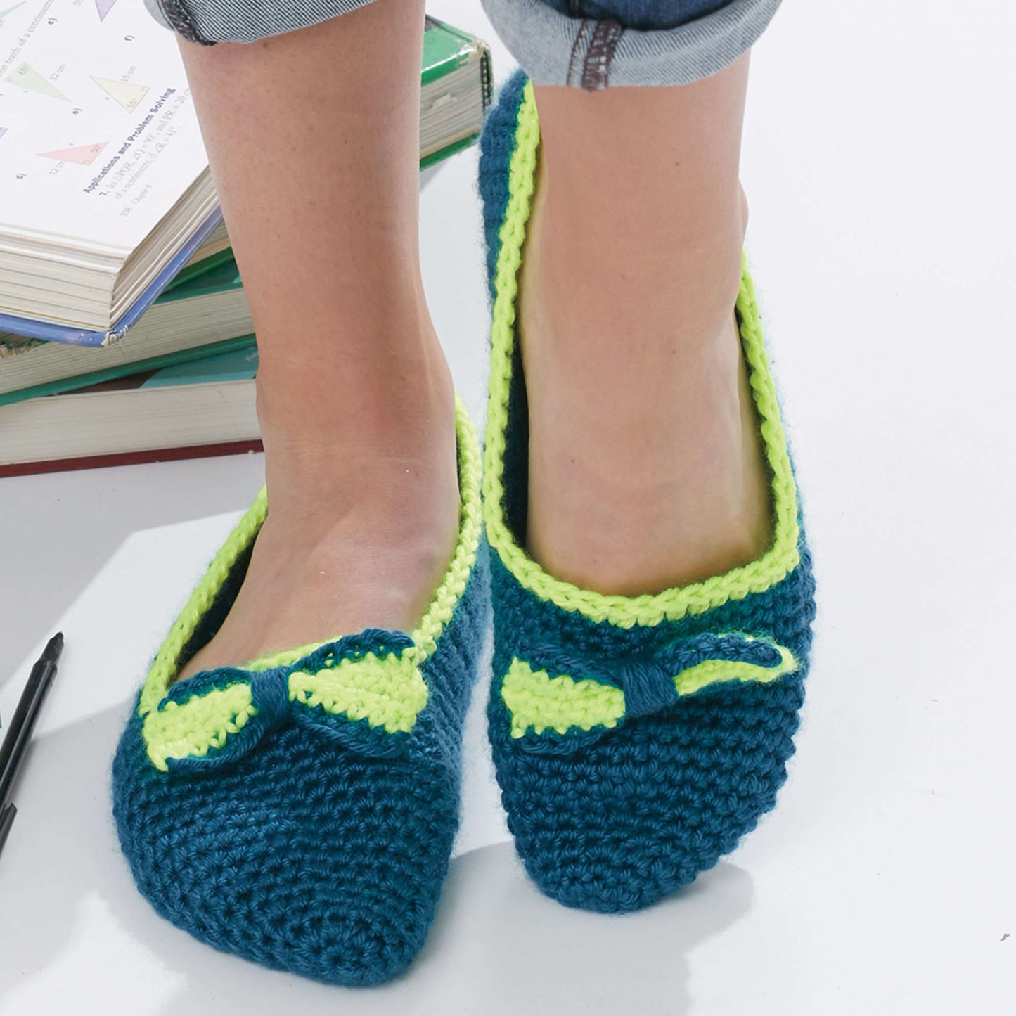 Caron Crochet Bow Tie Slippers (Digital Download)