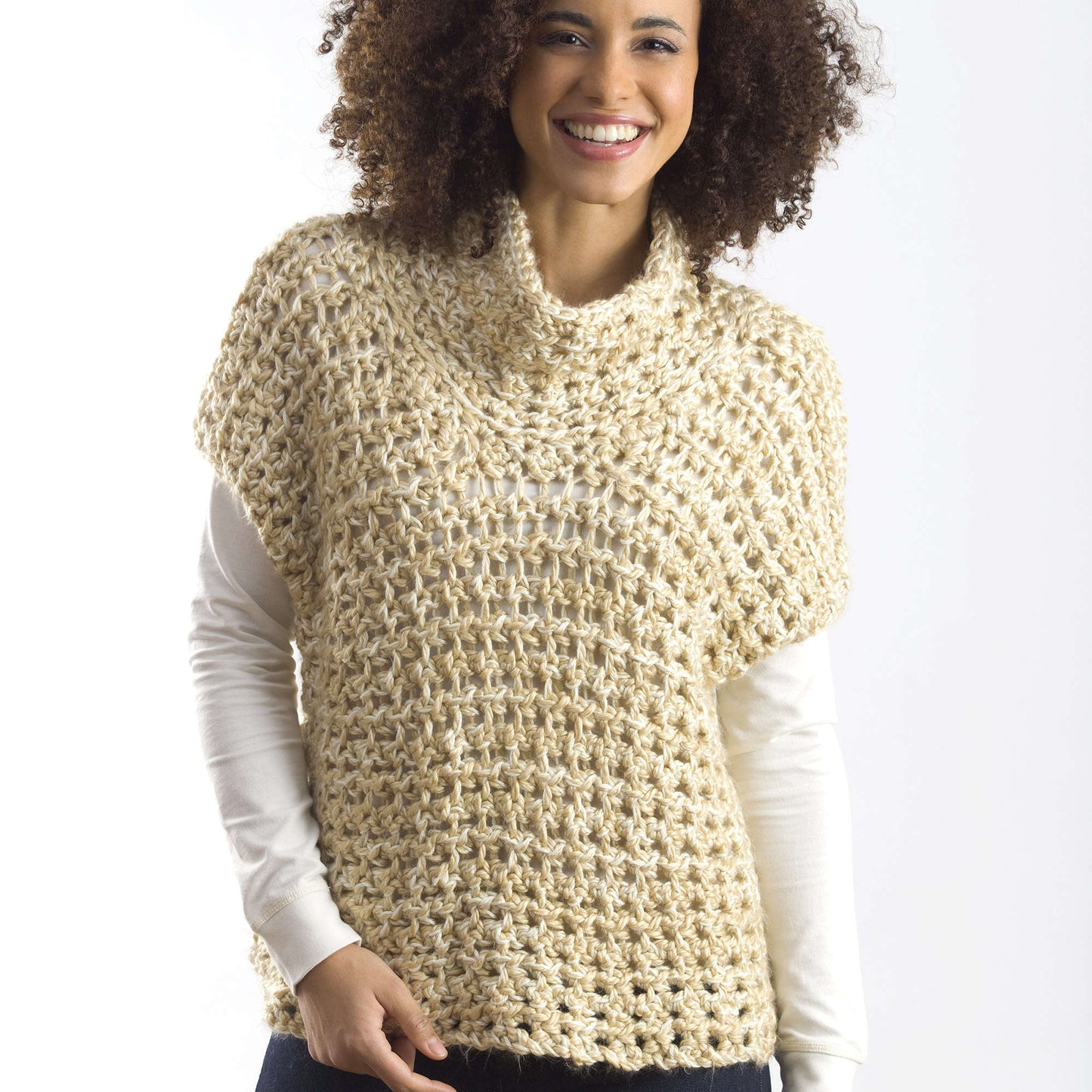 Caron Crochet Cowl Vest (Digital Download)