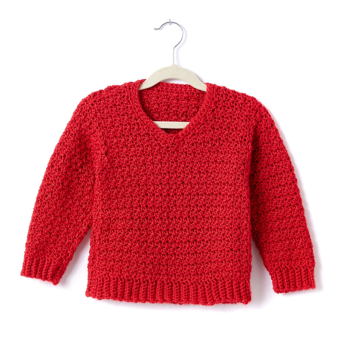 Caron Adult Crochet V-Neck Pullover (Digital Download)