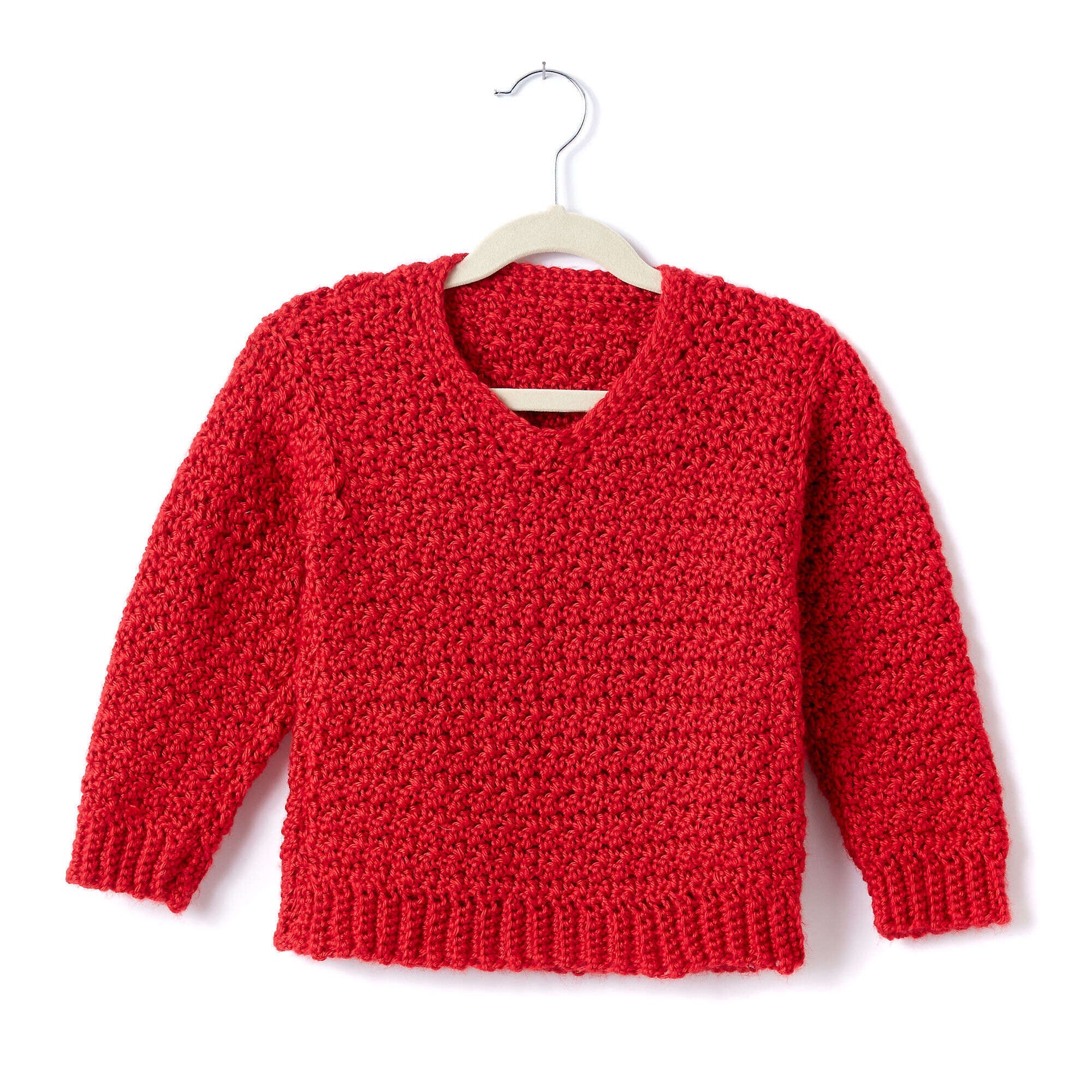 Caron Adult Crochet V-Neck Pullover (Digital Download)