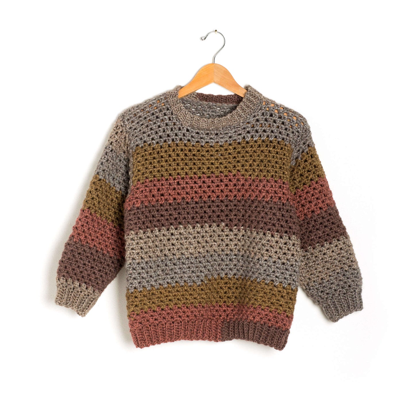 Caron Stepping Stripes Crochet Pullover (Digital Download)