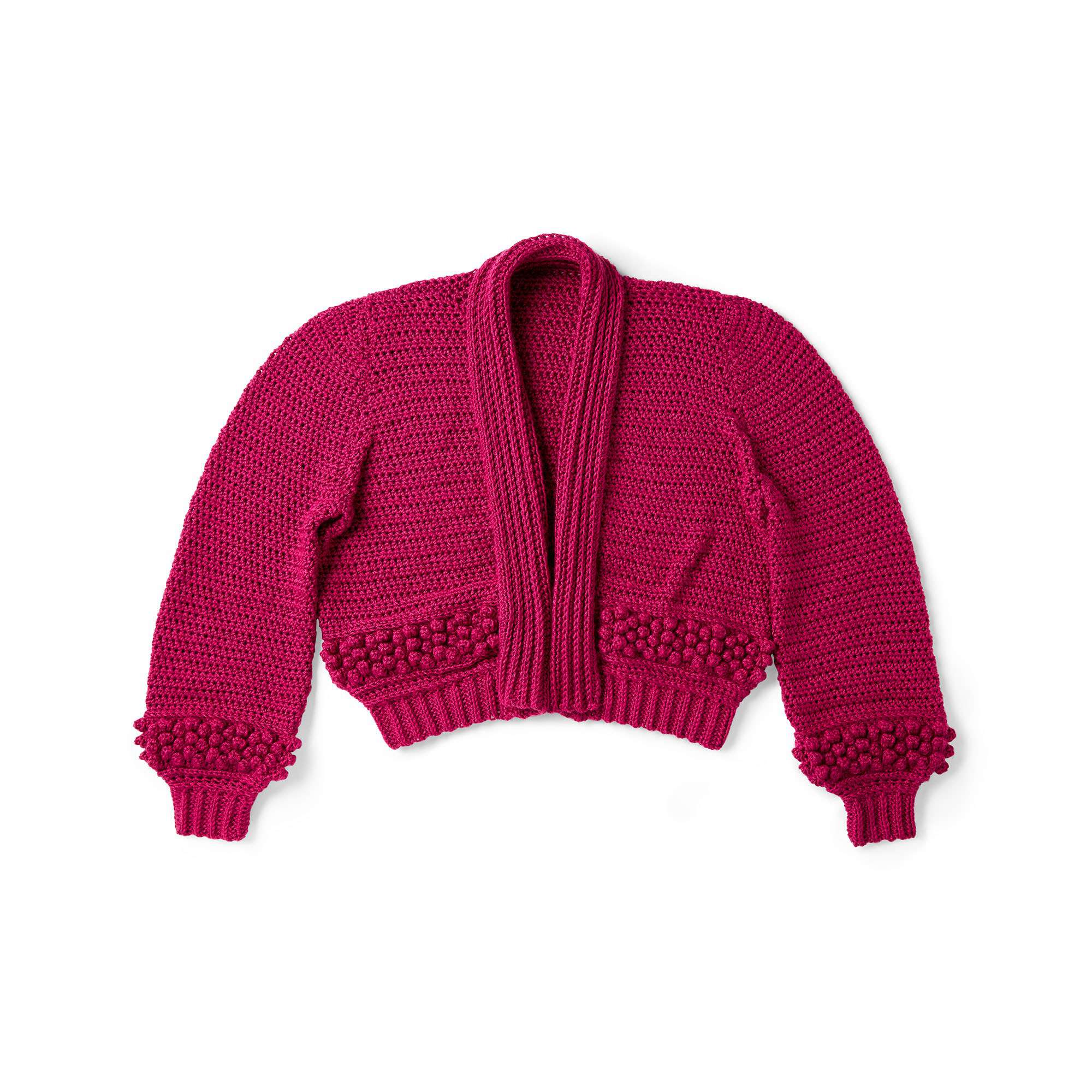 Caron Crochet Bobble Cardigan