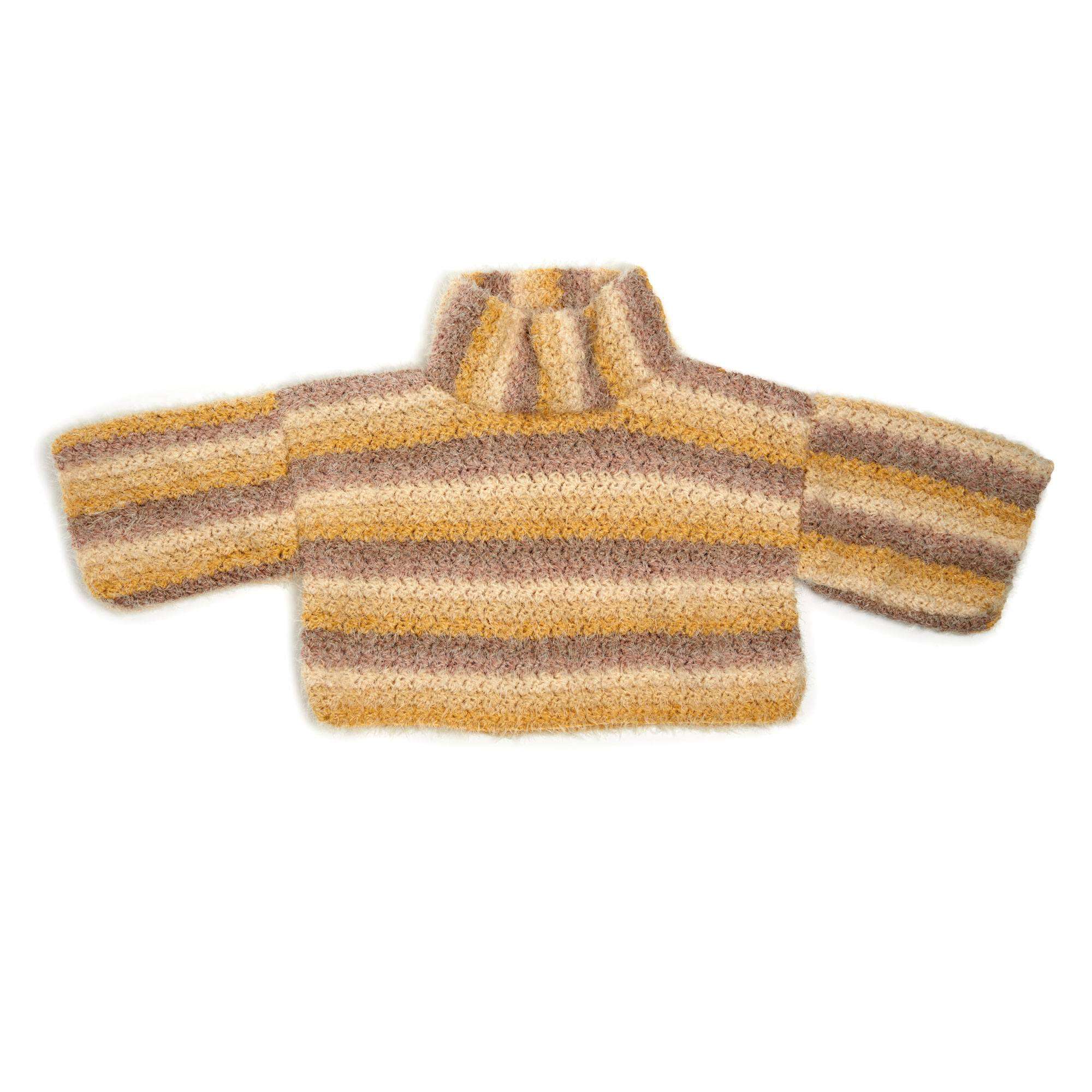 Caron Boxy Cowl Neck Crochet Pullover (Digital Download)