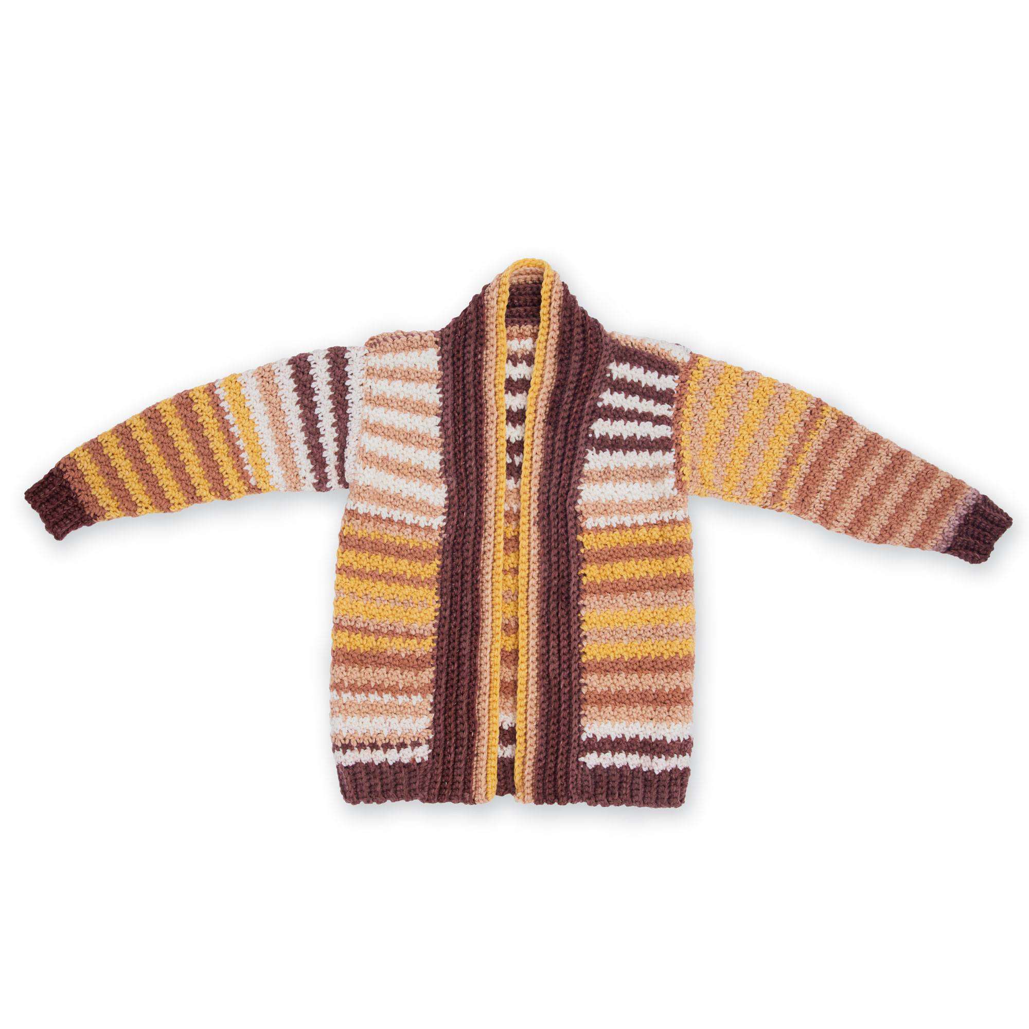 Caron Anniversary Cakes Let's Stripe Crochet Cardigan (Digital Download)