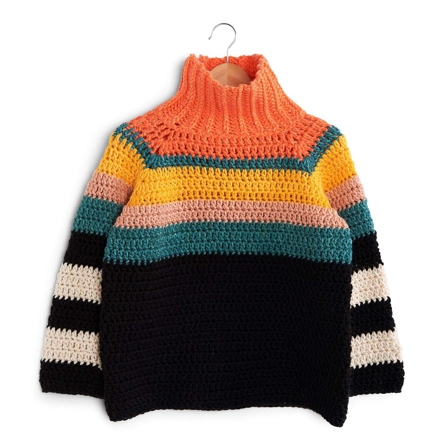Caron Stripe It From the Top Crochet Sweater (Digital Download)