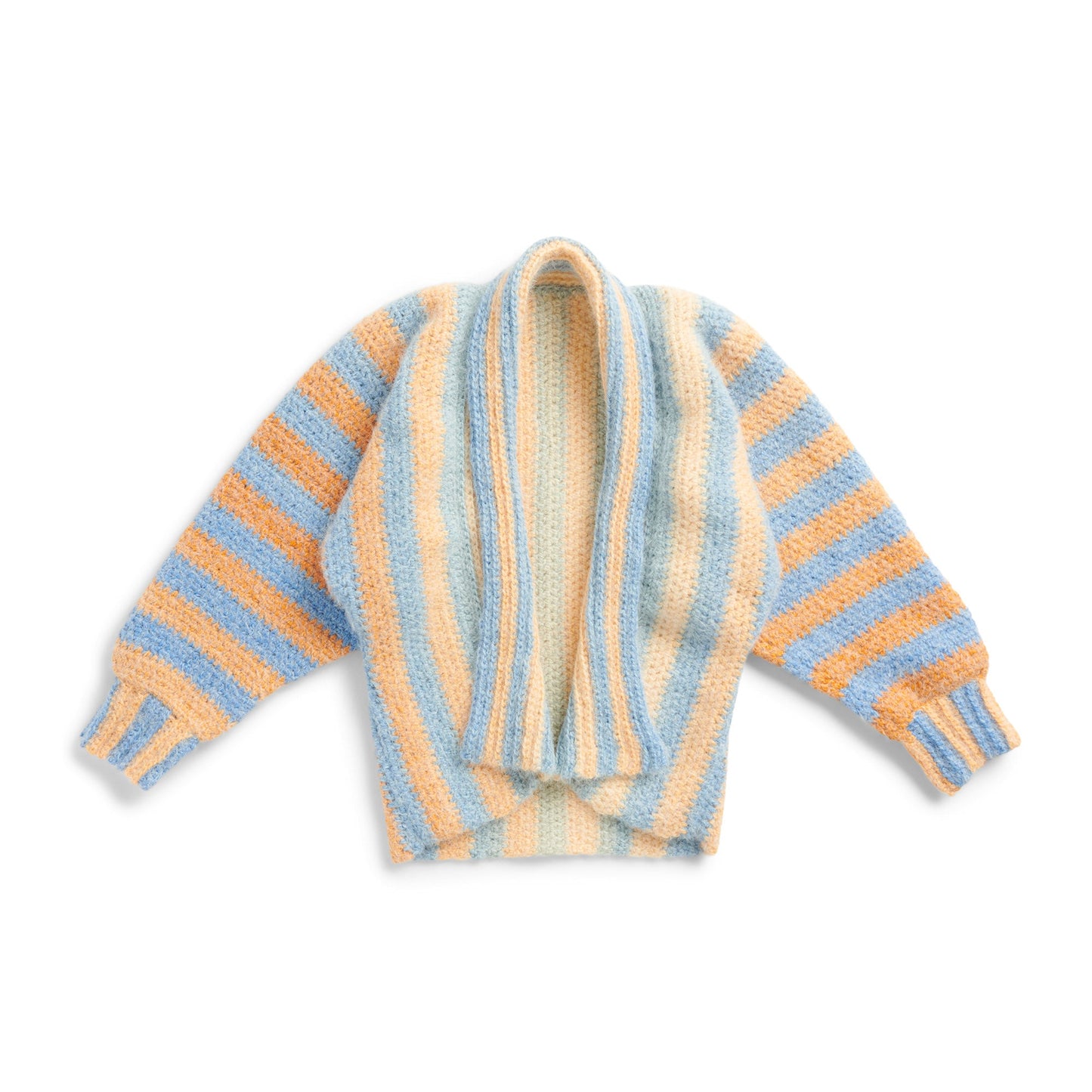 Caron Vertical Stripes Crochet Cardigan