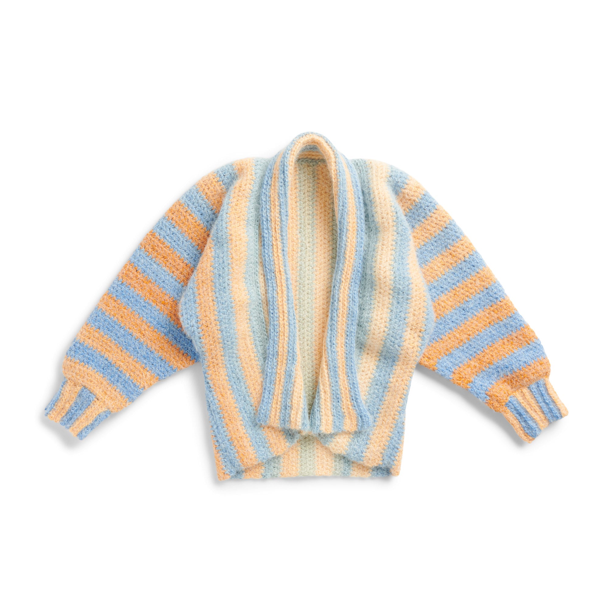 Caron Vertical Stripes Crochet Cardigan