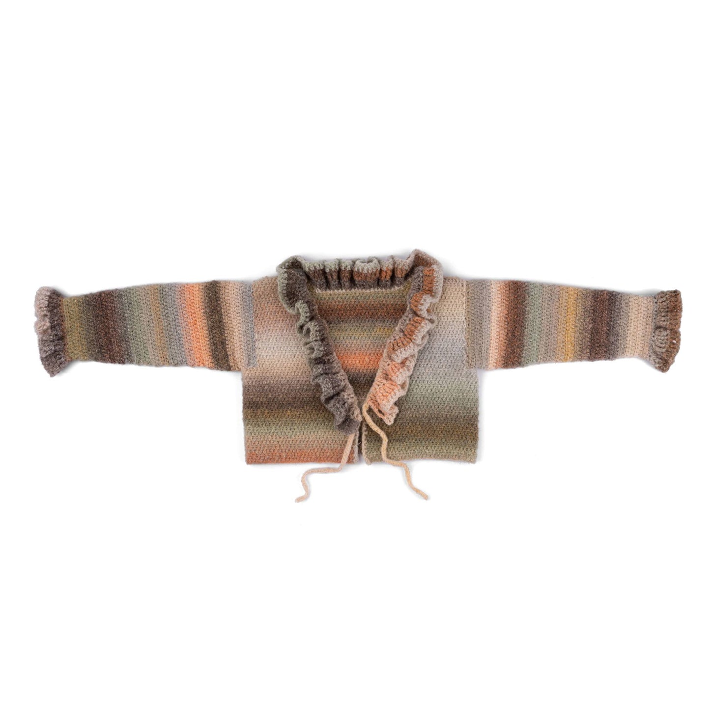 Caron Crochet Haze Ruffle Collar Cardigan