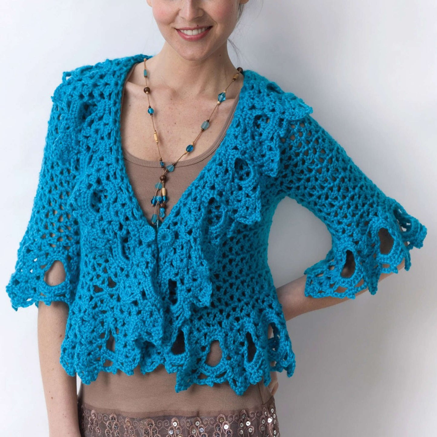 Caron Crochet Lacy Jacket (Digital Download)