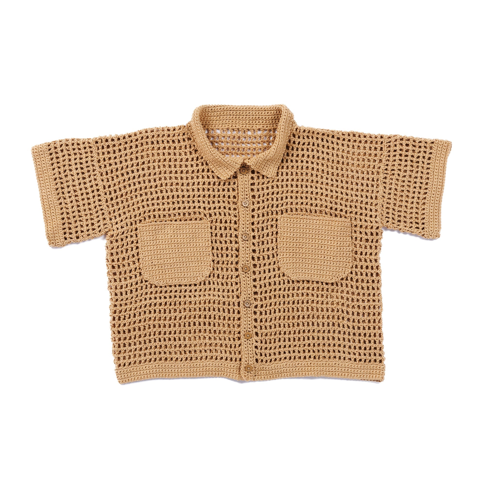 Caron Netting Crochet Polo with Pockets