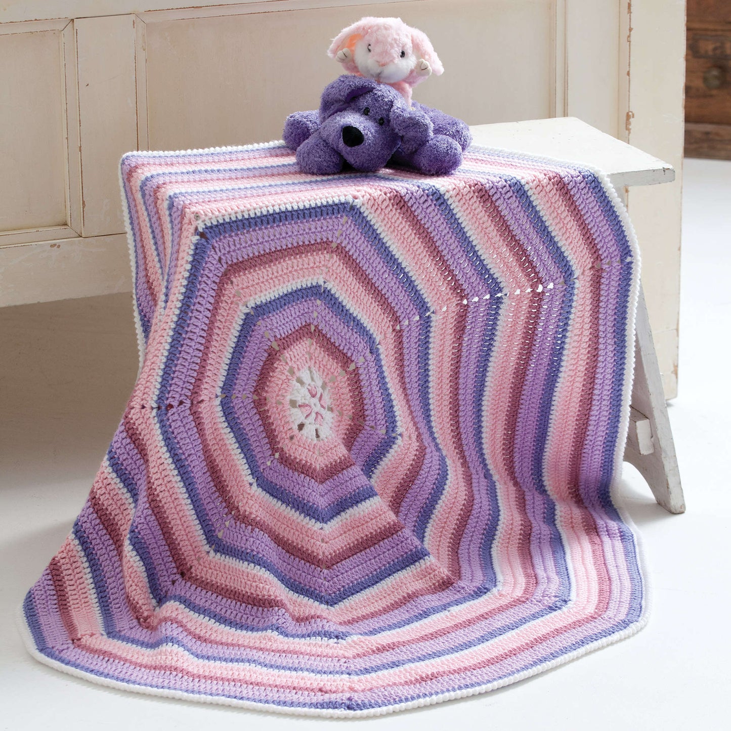 Caron Octagon Crochet Baby Blanket (Digital Download)