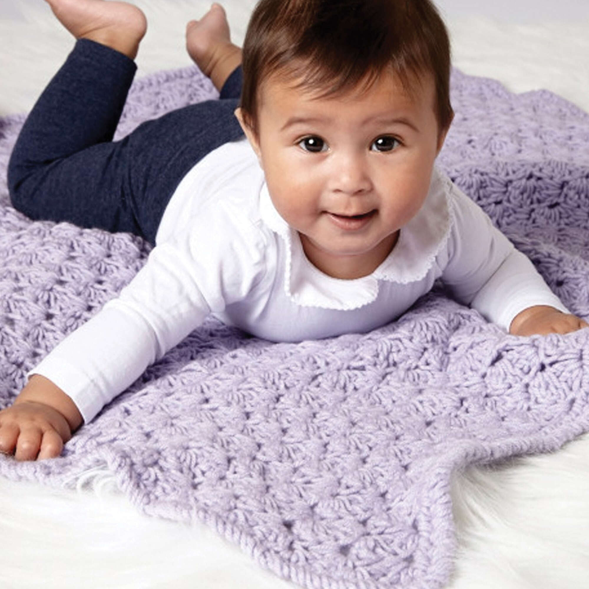 Caron Textured Crochet Baby Blanket (Digital Download)