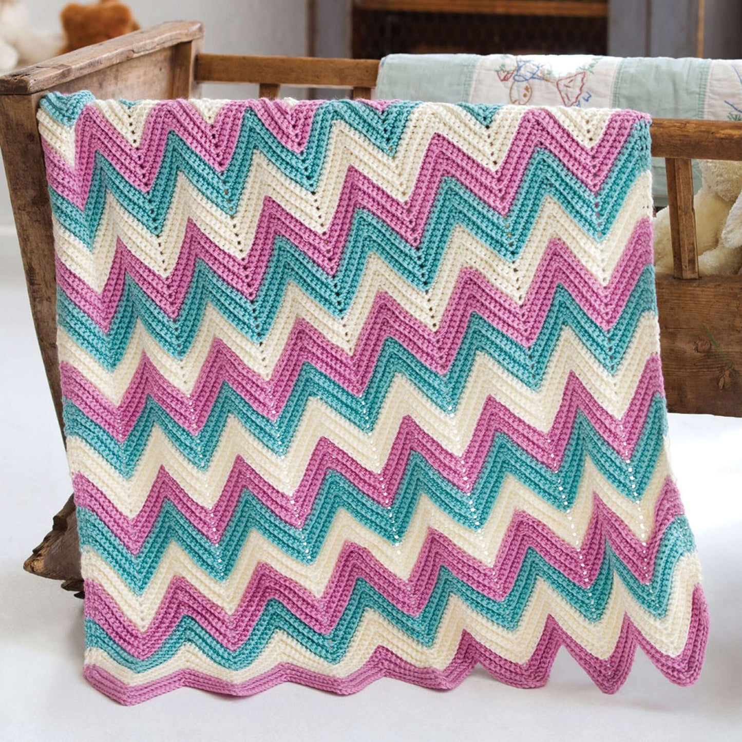 Caron Zig-Zag Crochet Baby Blanket (Digital Download)