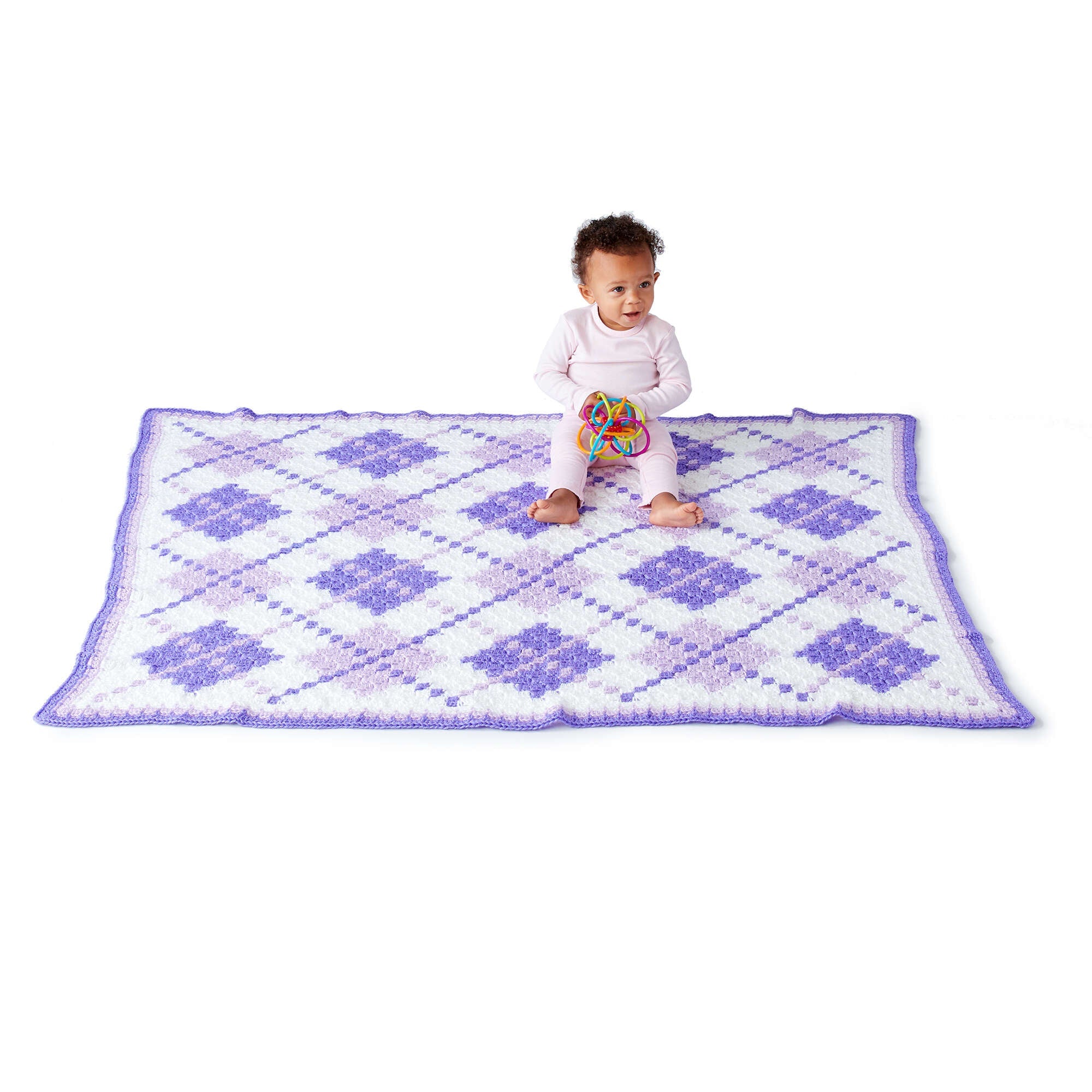 Caron Argyle C2C Crochet Baby Blanket (Digital Download)
